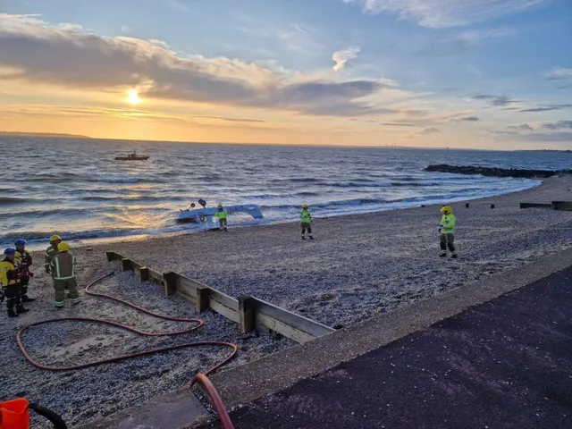 Miracle Escape as Light Aircraft Ditches into Sea off Lee-on-the-Solent Beach