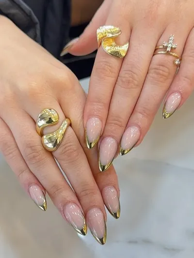 Gold tipped nails